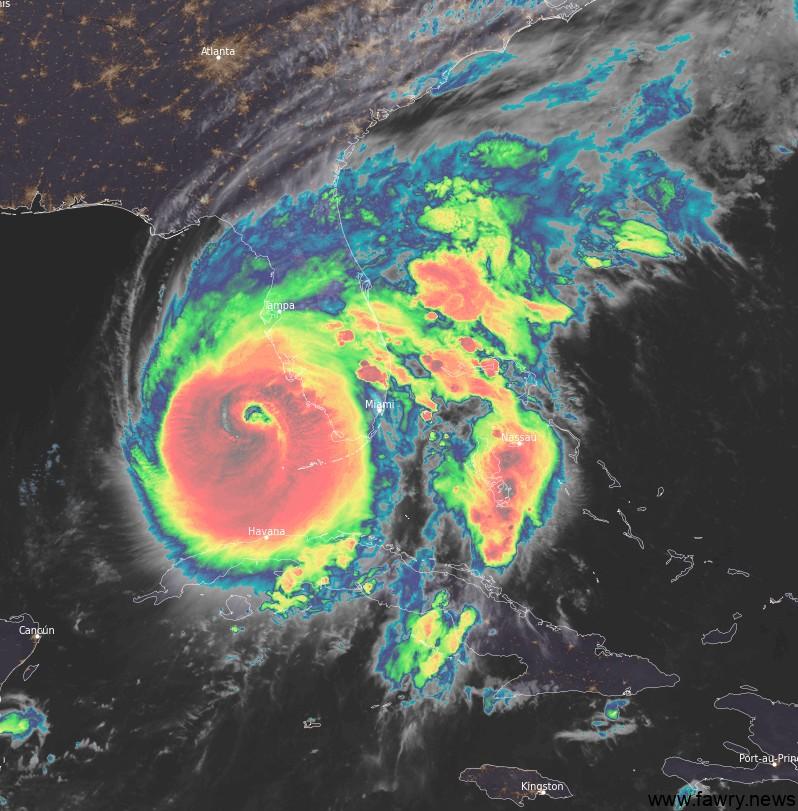 إعصار إيان يتجه نحو ولاية فلوريدا الأمريكية .. بعدما تحول إلي عاصفة من الدرجة الرابعة