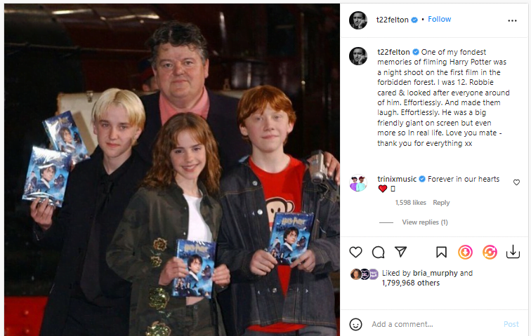 نجوم سلسلة أفلام Harry Potter يشيدون بالراحل روبي كولترين
